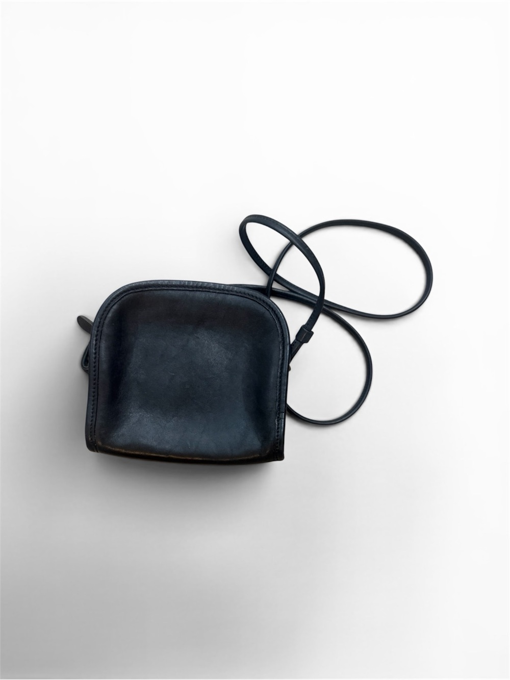 Vintage Coach USA Made Black Leather Mini Crossbody Bag Y2K Minimalist